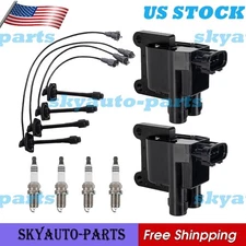 2 Ignition Coil & 4 Wires & 4 Platinum Spark Plug for Toyota RAV4 1998-2000 2.0L