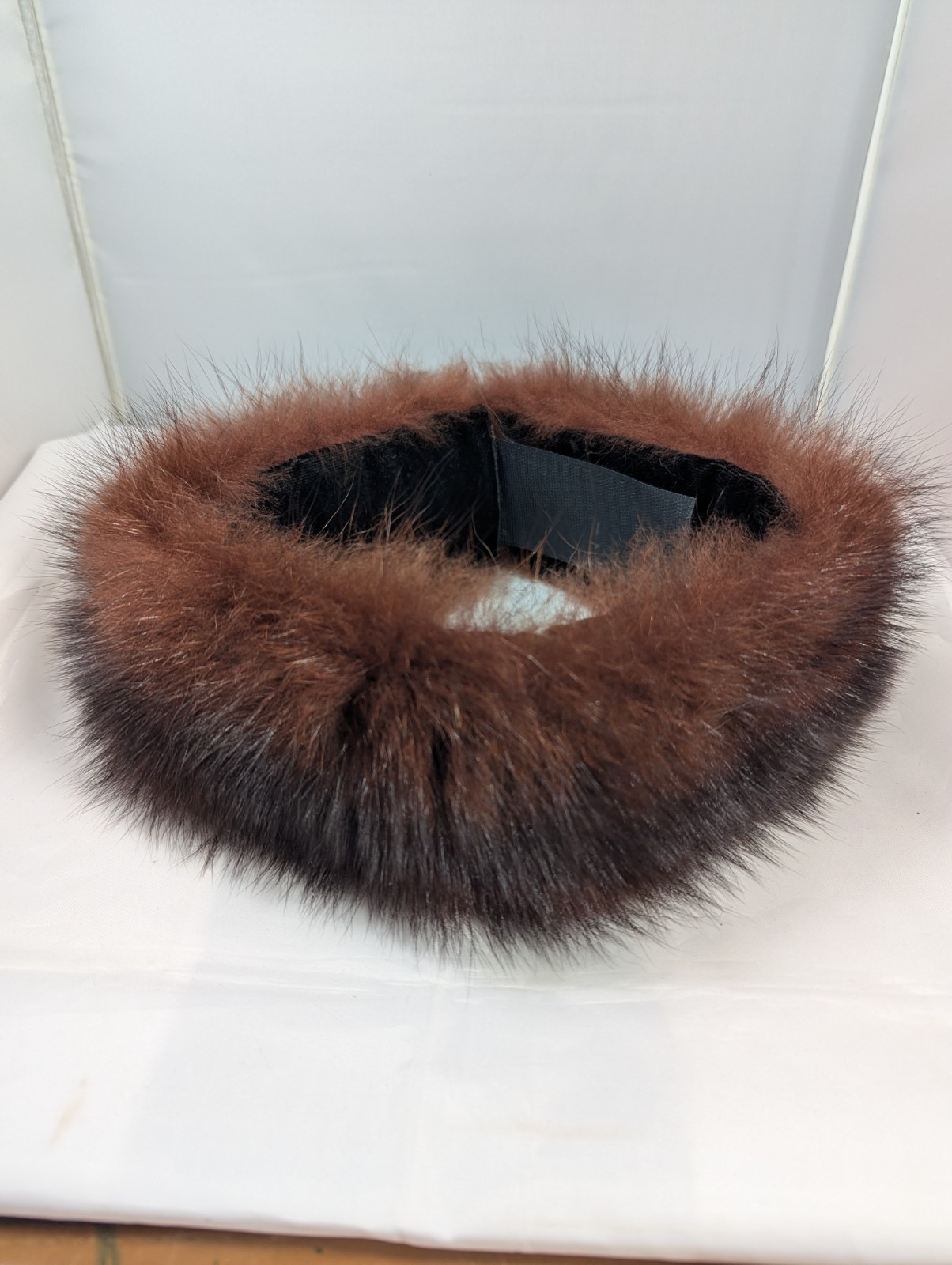 Genuine Fox Fur Brown/Burgundy Headband/Winter Accessory VTG 80s/90s