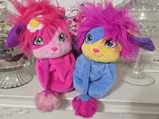 Spin Master 2015 Netflix Popples Lulu Bubbles Lot 8" Plush Stuffed Toy Pink Blue