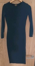 Navy Blue Texured Midi Dress Size 8