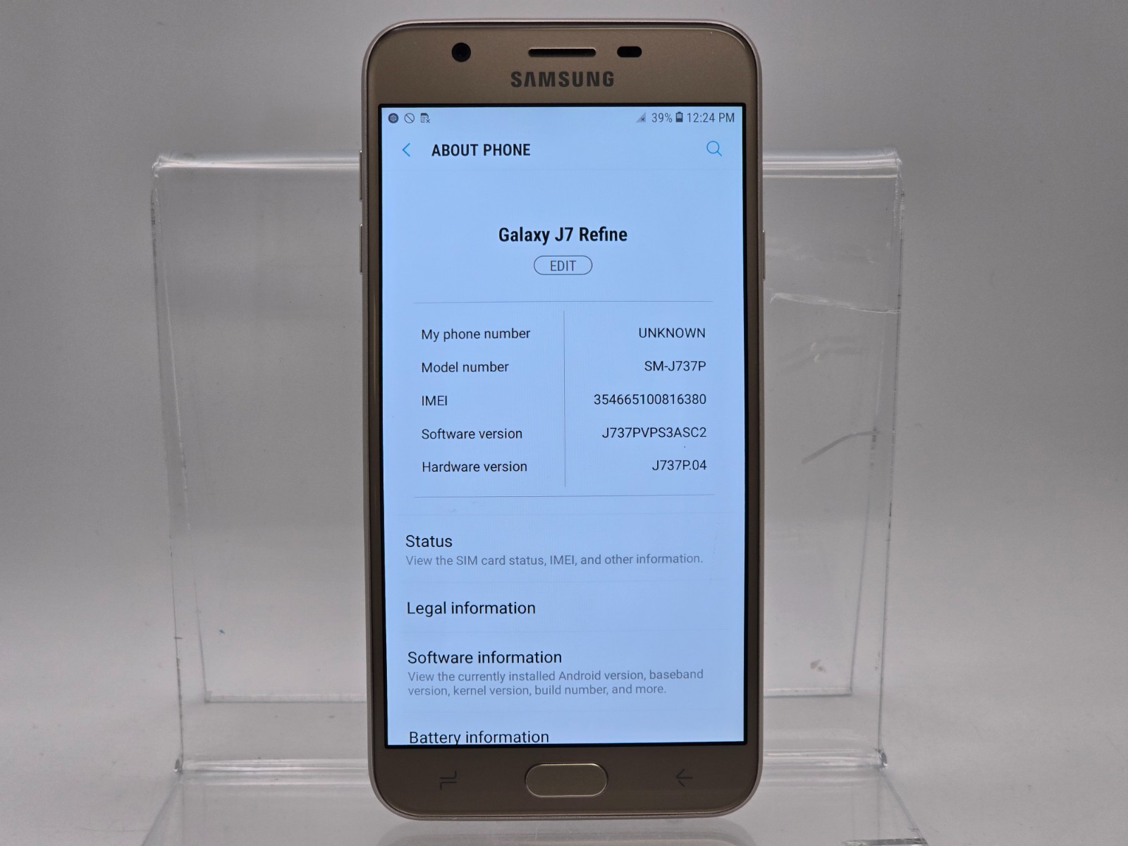 Unlocked Samsung Galaxy J7 Refine - Gold - 32GB - SM-J737P