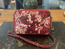 MICHAEL KORS “JET SET GRAFFITI” Red Leather Shoulder — Crossbody Bag IMMACULATE