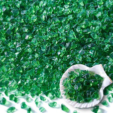 Crushed Glass for Resin Art for Crafts Green Broken Glass Rocks
