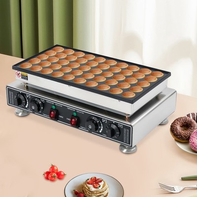 50PCS Electric Mini Pancake Maker for Commercial Use, 45mm Dutch Grill 50-300 