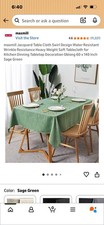 maxmill Jacquard Swirl Water Resistant Tablecloth Sage Green 60x140