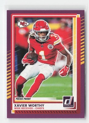 2025 Donruss #170 Xavier Worthy Press Proofs Purple B12