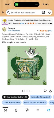 Catalyst Healthy Cat Soft Wood Pellet Cat Litter Wood Pellets, 10 lb Bag