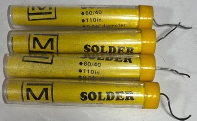 Solder 60/40 Tin/Lead Wire Rosin Flux Core  .031  Dia 110'' You get 4 tubes 440''