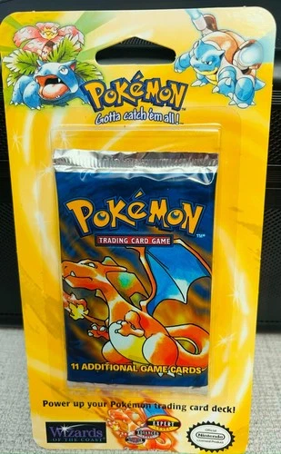 RARE! 1999 WOTC Pokemon Base Set Charizard Blister Booster Pack sealed new 
