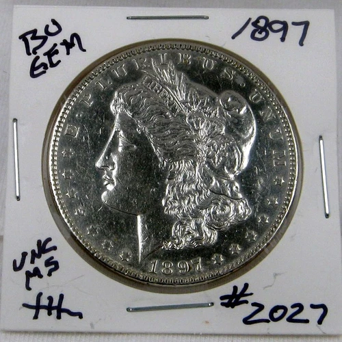 1897 MORGAN SILVER DOLLAR FROM ORIGINAL BANK BAG GEM BU US MINT #2027