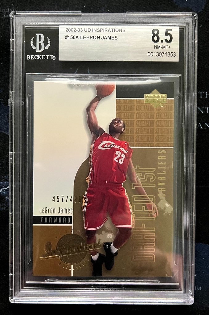 LEBRON JAMES 02-03 Upper Deck Inspirations #156 XRC /499 Rookie Card RC BGS 8.5