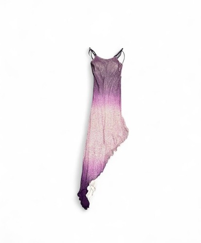 Vintage Y2K Mia Bella Couture Silk Beaded Ombre Mermaidcore Gown Dress 6