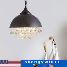 Rustic Industrial Chandelier Crystal Pendant Lighting Ceiling Light Fixture Lamp