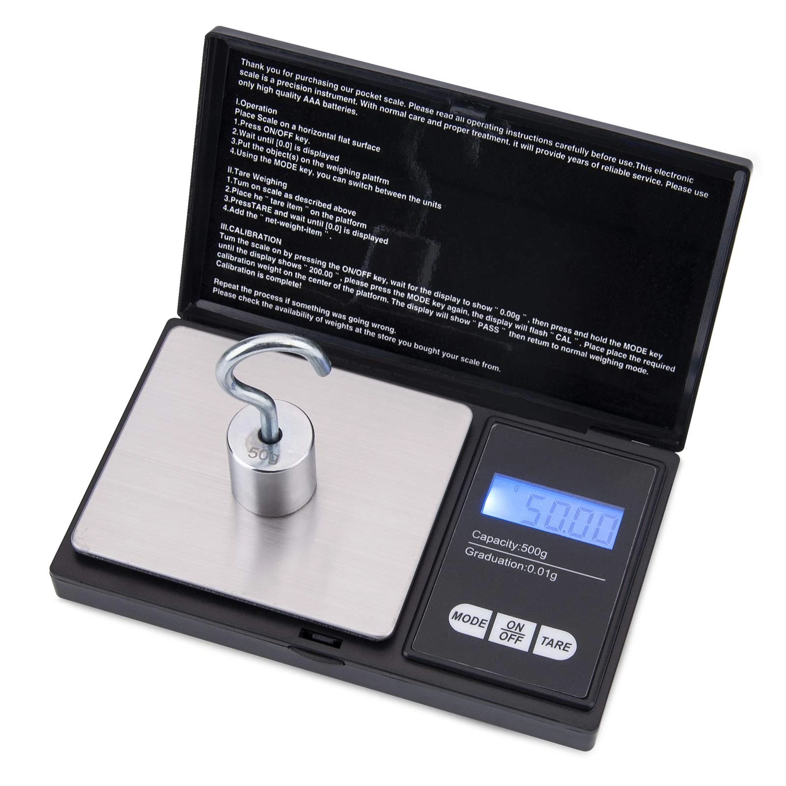 Pocket Scales Digital Precision Scales, 500 g / 0.01 g Gold Scales Gram Scales Coin Scales...