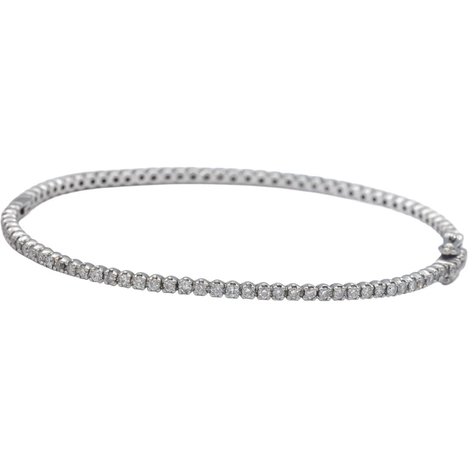 Brazalete brazalete de diamantes de corte redondo de 2,0 quilates con joyas de oro blanco de 14 k