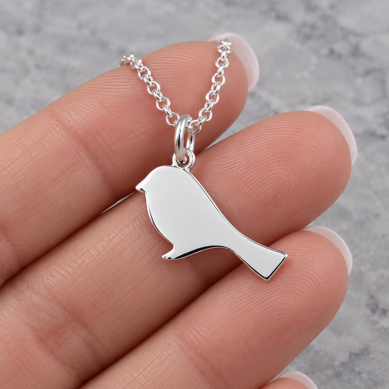 Silver Robin Bird Necklace - Songbird Charm Pendant - Nature Bird Lover Jewelry - product detail image 2