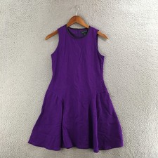 Lauren Ralph Lauren Dress Womens S Sleeveless Fit Flare Back Zip Casual Purple