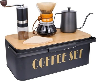 SOTECH Pour Over Coffee Set Manual Grinder Heatproof Glass for Travel Camping