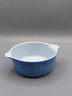 Vintage Pyrex Barcode Blue Stripe Casserole With 1-1/2 #472