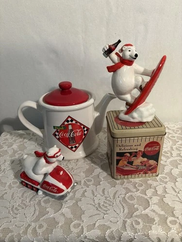 Christmas Coca-Cola Collectibles Including Vintage Coca Cola Tin (1992)