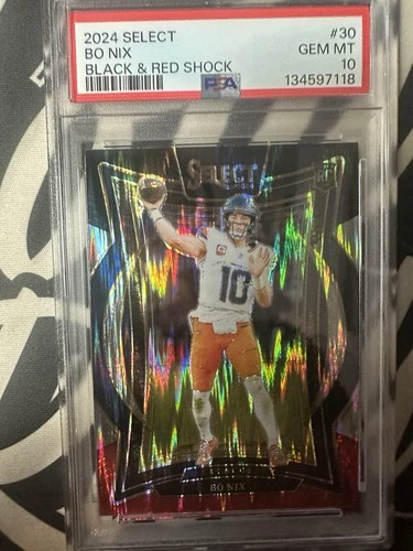 BO NIX 2024 SELECT CONCOURSE ROOKIE BLACK & RED SHOCK PRIZM RC PSA 10