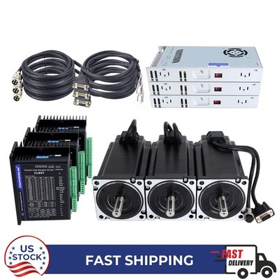 STEPPERONLINE 3 Axis 12Nm Nema 34 Closed Loop Stepper Motor Servo Driver CNC Kit