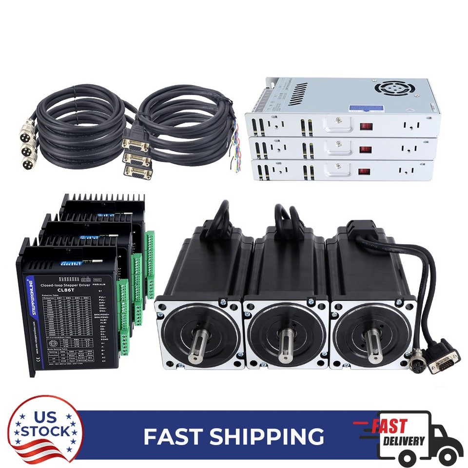 STEPPERONLINE 3 Axis 12Nm Nema 34 Closed Loop Stepper Motor Servo ...