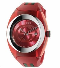 Gucci Sync Quartz Red Dial Rubber Strap Date ...