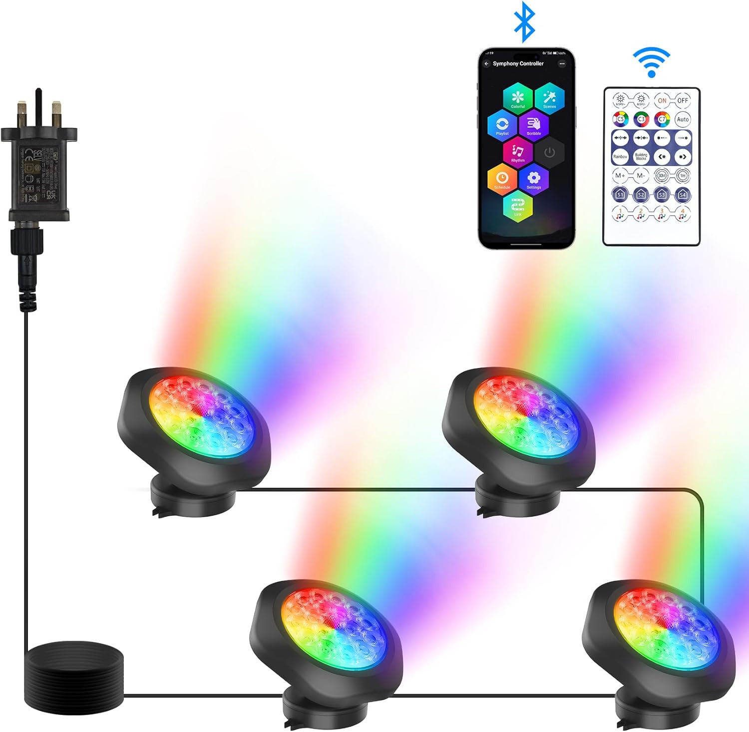 Pond Lights, RGB Underwater Landscape Lights Mains Powered, Aquarium Lighs with