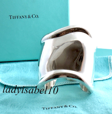 Tiffany & Co. Elsa Peretti Bone Wide Cuff Heavy 84gr. Silver w/ Box Pouch
