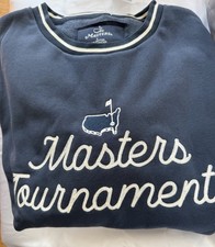 2026 Masters Golf Navy Script Crewneck Sweatshirt Golf Pullover Large