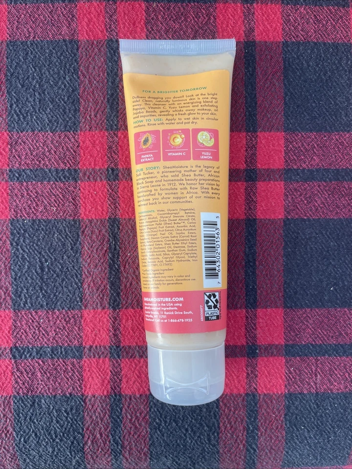 НОВЫЙ увлажняющий крем для тела Shea Moisture Papaya & Vitamin C Yuzu Lemon Revive/Brighten 8 унций - Изображение 2 из 2