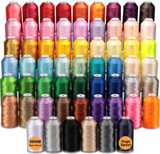5000M Polyester Embroidery Thread - 60 Assorted Colors for All Machines