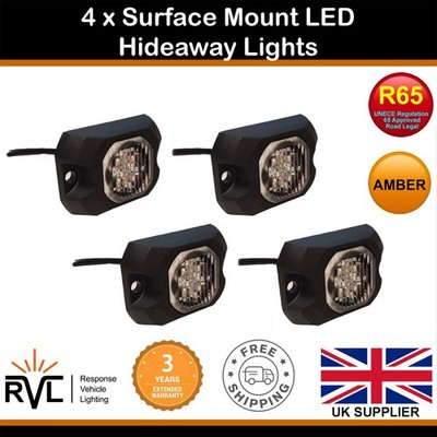 LED gelb Versteck Licht X4 Unterputz/Halterung LightBar verdeckte Stroboskop Leuchtfeuer 12 V 24 V
