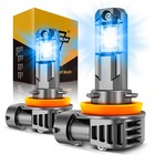 AUXBEAM H11 LED Headlight Super Bright Bulbs Kit High/Low Beam 8000K Ice Blue