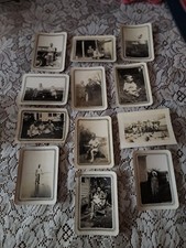 1940's Black White Photo Lot of 12 Real Families Children Workers Vintage