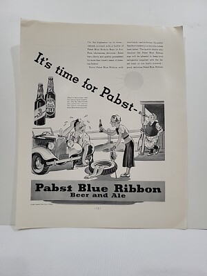 1935 Pabst Blue Ribbon Beer Ale PBR Fortune Magazine Print Ad