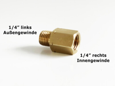 Verbindungsstück Übergang IG 1/4'' R x AG 1/4'' lks Reduzierstück Gas Adapter