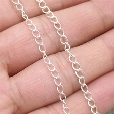 925 Sterling Silver Unfinished Curb Chain for Extension Chain Extender