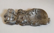 Vintage Arthur Court Rabbit Bunny Spoon Rest Trinket Tray 1994 Aluminum