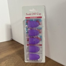 5pc Silicone nail soak off soaker caps polish remover tool gel acrylic clips