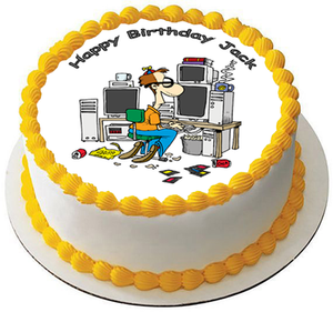 Pc Geek Computer Nerd 7 5 Premium Comestible Glacage Cake Topper Peut Personnalise D1 Ebay