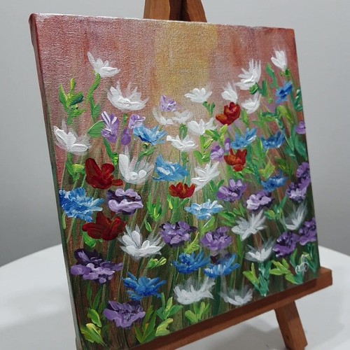 Original Hand Painted Flowers Artwork Home Decor Gift Wall Art Ukrainian Artist - Picture 20 of 24