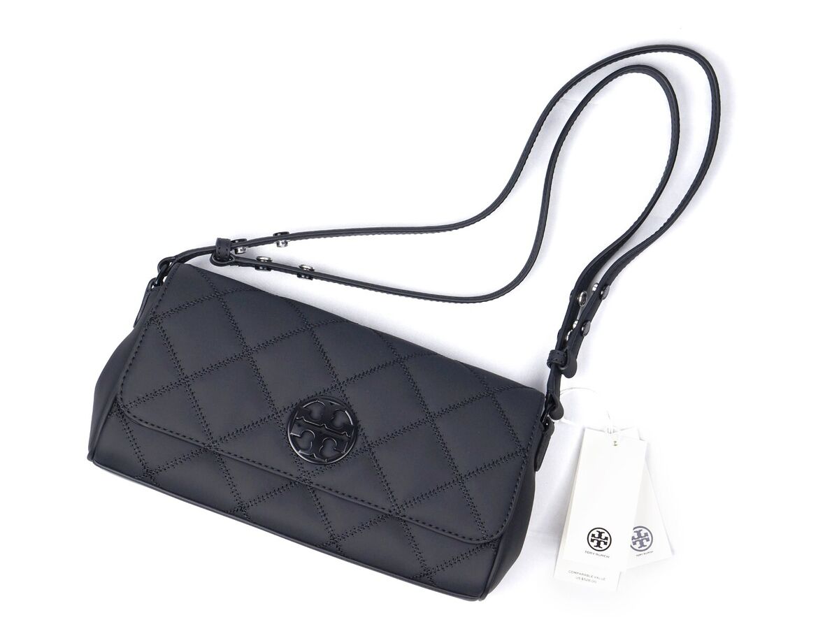Tory Burch Willa Matte Black Diamond Quilting Shoulder Tory Burch Willa Matte Black Diamond Quilting Shoulder