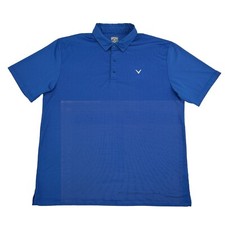 Callaway Shirt Men's XL Blue Geometric Opti-Dri Short Sleeve Polo Golf
