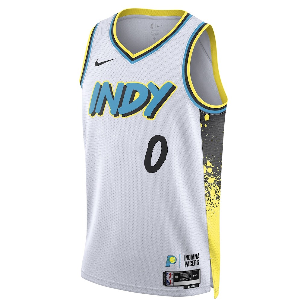 ウェア Pacers Haliburtonl GameJersey XXL Adult Indiana Pacers #0 Tyrese Haliburton Icon Swingman