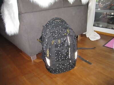 Satch Pack Schulrucksack Lazy Daisy Schulranzen schwarz m Punkten ergonomisch