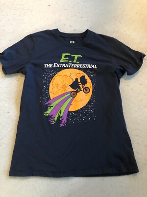 E.T. Shirt Men's The Extra Terrestrial Movie Navy Blue Graphic Tee