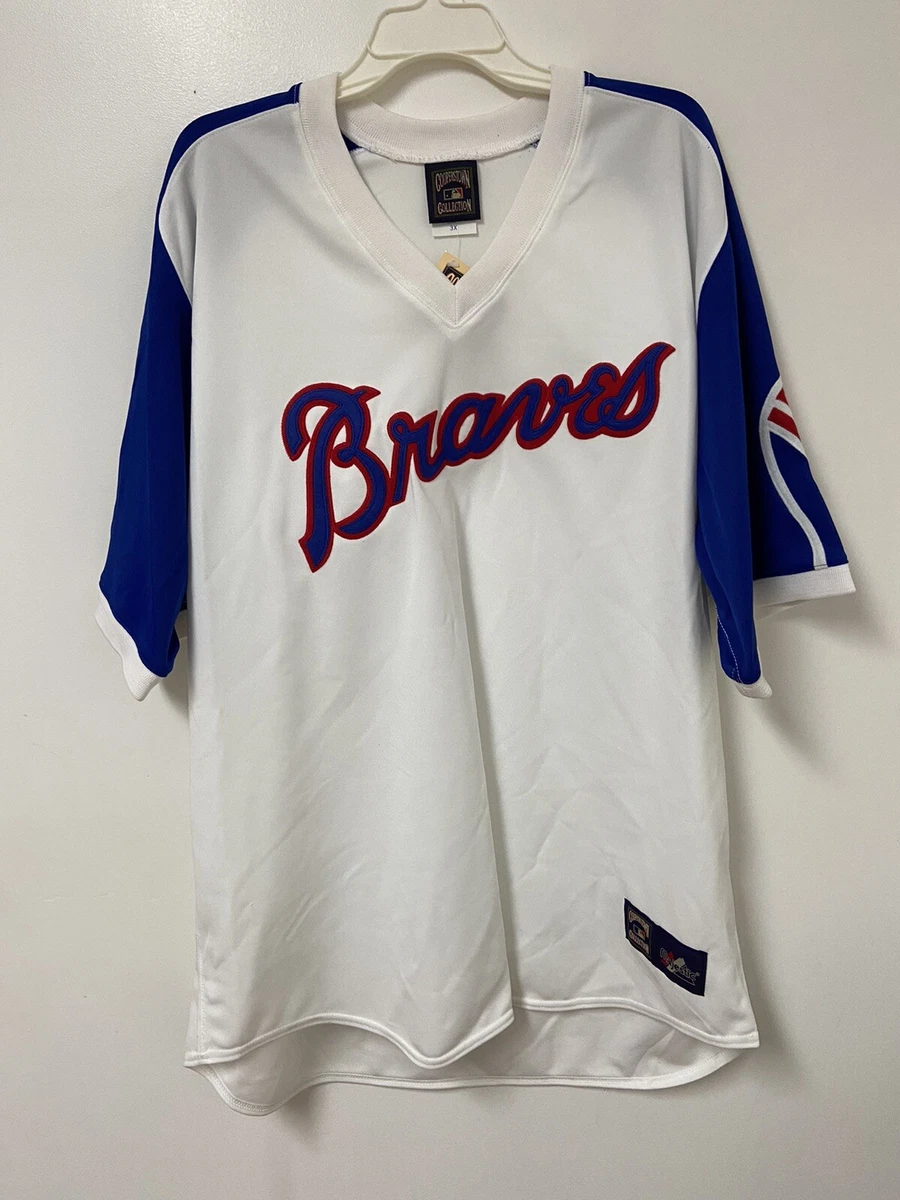 Atlanta Braves Cooperstown MLB Men's Majestic Baseball Jersey White 3X  C