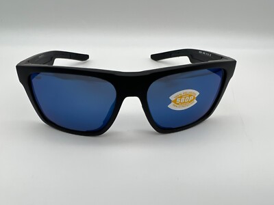 NEW Costa Del Mar LIDO Polarized Sunglasses Matte Black / Blue Mirror 580P